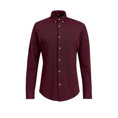 WE Fashion Fundamentals slim fit overhemd dark grape