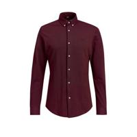 WE Fashion Fundamentals slim fit overhemd dark grape