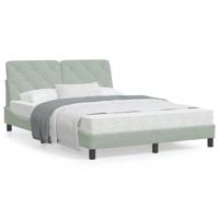 Bed met matras fluweel lichtgrijs 140x200 cm SKU: V3208658 - thumbnail