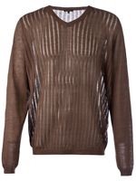 Ann Demeulemeester Pull à bords côte - Marron