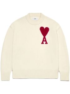 AMI Paris pull Ami de Coeur en maille intarsia - Blanc