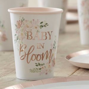 Floral Baby In Bloom Bekers (8st)