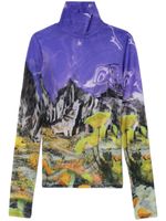 MSGM haut imprimé à col montant - Violet