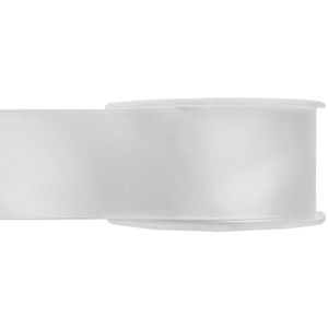 1x Witte satijnlint rollen 2,5 cm x 25 meter cadeaulint verpakkingsmateriaal   -