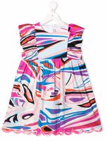 PUCCI Junior robe volantée à imprimé abstrait - Rose