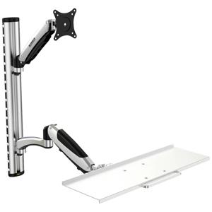 SpeaKa Professional SP-MM-730 Monitor-wandbeugel 1-voudig 43,2 cm (17) - 81,3 cm (32) Zwart/zilver In hoogte verstelbaar, Kantelbaar en zwenkbaar, Draaibaar