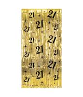 PD-Party - Glittergordijn voor 21e verjaardag - Decoratie Verjaardag - Jubileum - Zwart Goud Decoratie - Feestdecoratie - 21e Verjaardag Decoratie - Glittergordijn Verjaardag - 1 x 2 m