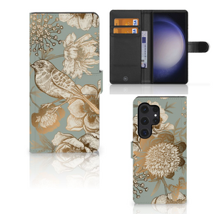 Hoesje voor Samsung Galaxy S24 Ultra Vintage Bird Flowers