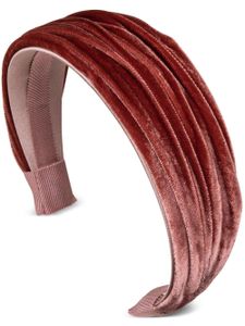 Jennifer Behr Natasha velvet headband - PINK