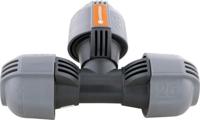 GARDENA T-stuk voor sprinklersysteem: Buisverbinder voor verdelen van aanvoerbuis, 25 mm, Quick & Easy verbindingstechniek, compatibel met GARDENA aanvoerbuis 25 mm, gereedschapsloze montage (2771-20)
