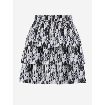NIKKIE rok Shirley met all over print lichtblauw