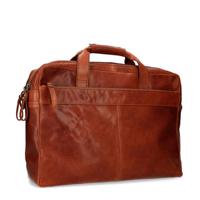 Manfield 18,4 inch leren laptoptas cognac