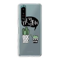 Hey you cactus: Sony Xperia 5 III Transparant Hoesje - thumbnail