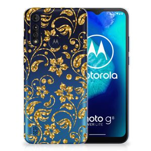 Motorola Moto G8 Power Lite TPU Case Gouden Bloemen