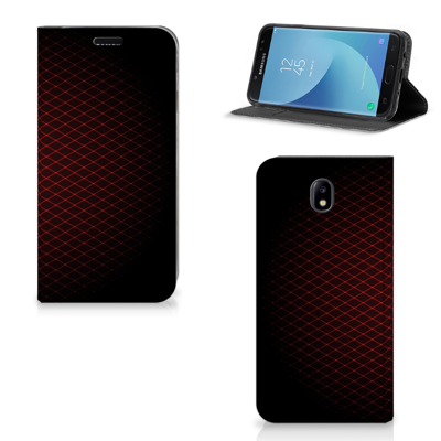 Samsung Galaxy J7 2017 | J7 Pro Hoesje met Magneet Geruit Rood