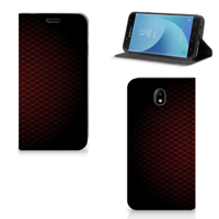 Samsung Galaxy J7 2017 | J7 Pro Hoesje met Magneet Geruit Rood