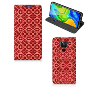 Xiaomi Redmi Note 9 Hoesje met Magneet Batik Rood