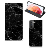 Samsung Galaxy S21 Standcase Marmer Zwart - Origineel Cadeau Vader