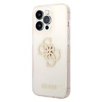 Guess Glitter 4G Big Logo iPhone 14 Pro Hybride Hoesje - Goud - thumbnail