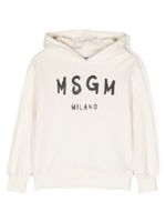 MSGM Kids hoodie en coton à logo imprimé - Tons neutres - thumbnail