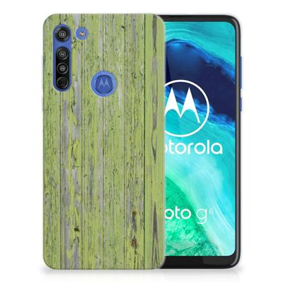 Motorola Moto G8 Bumper Hoesje Green Wood Motorola Moto G8 Bumper Hoesje Green Wood