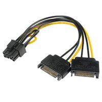 Akasa AK-CBPW19-15 tussenstuk voor kabels 6+2pin PCIe SATA Zwart