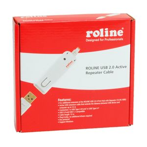 Roline USB-kabel USB 2.0 USB-A stekker, USB-A bus 12.00 m Wit 12.04.1086