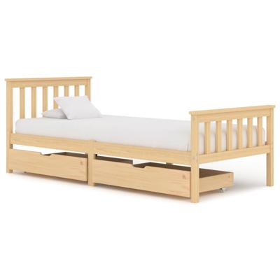 vidaXL Bedframe met 2 lades massief grenenhout 90x200 cm