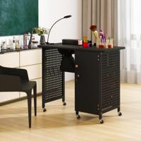 Nageltafel met 6 Wielen Nageltechnicusbureau met Stofzak en Afzuigventilator