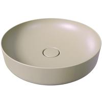 Salenzi Form ronde opbouw waskom met clickwaste mat taupe 45cm