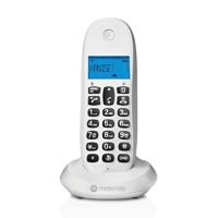 Motorola C1001CBW+ - Digitale draadloze DECT-telefoon - Oproepblokkering, nummerherkenning, handsfree, telefoonboek voor 50 nummers, verlicht display - Wit
