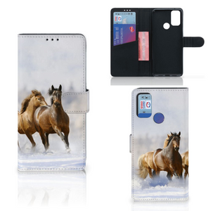 Alcatel 1S (2021) Telefoonhoesje met Pasjes Paarden