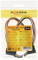DeLock voedingskabel - 15 PIN SATA Power (M) - 15 PIN SATA Power (W), 60132