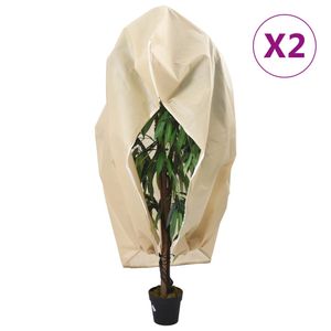 Plantenhoezen met ritssluiting 2 st 70 g/m 1,55x1,55 m