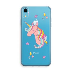 Roze eenhoorn: iPhone XR Transparant Hoesje