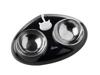 HUNTER MOULINS melamine voederbaar, voor katten, met indicator, 29 x 19 x 5 cm, zwart