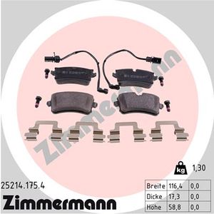 Remblokkenset, schijfrem ZIMMERMANN, u.a. für Audi, Porsche