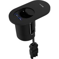 IB Connect 60203001/3 1 stuks Stopcontact (inbouw) Met USB-laaduitgang Zwart