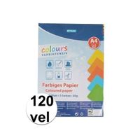 120 vellen Gekleurd A4 papier 80 gram