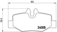 Remmenset, remschijf BREMBO, Remschijftype: Massief, Inbouwplaats: Achteras, u.a. für Mercedes-Benz