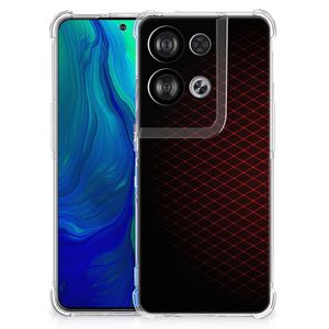 OPPO Reno8 Doorzichtige Silicone Hoesje Geruit Rood