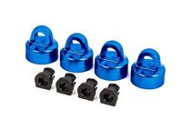 Traxxas - Shock caps, aluminum (blue-anodized), GTX shocks (4)/ spacers (4) (for Sledge) (TRX-9664X)