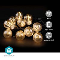 Nedis WIFILP01F10 Smartlife Decoratieve Led Feestverlichting Wi-fi Warm Wit 10 Led&apos;s 9.00 M Android™ / Ios Diameter Bulb: 45 Mm - thumbnail