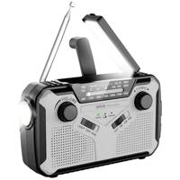 Silva Schneider SOS 112 noodradio, USB-telefoon-oplaadfunctie, sirene, zaklamp, leeslamp, zwart-grijs
