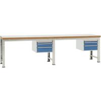 Manuflex WP5767.0002 Compleet werkbank basis- en aanbouw PROFI standaard met kunststof plaat, bxdxh = 4000 x 700 x 840 mm - thumbnail