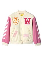 Off-White Kids veste bomber à détail de patch - Tons neutres