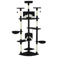 vidaXL Kattenkrabpaal met Sisal Krabpalen Zwart Wit Krabpaal Katten Kattenboom