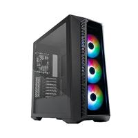Cooler Master MasterBox 520 pc behuizing - Mid-Tower ATX-chassis, 4 x geïnstalleerde ventilatoren, verschillende luchtstroom configuraties, voor- en zijpaneel van gehard glas, ARGB-controller - zwart