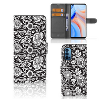 OPPO Reno 4 Pro 5G Hoesje Black Flowers