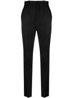 Saint Laurent pantalon en laine à taille haute - Noir